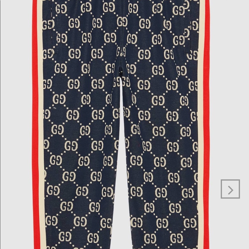 Blue Gucci Jacquard Track Pants